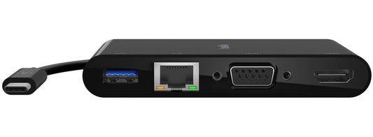 Belkin Connect USB-C Hub, 1 x USB-A 3.0 - 1 x USB-C - 1 x HDMI - 1 x VGA - 1 x RJ45, Black AVC004btBK