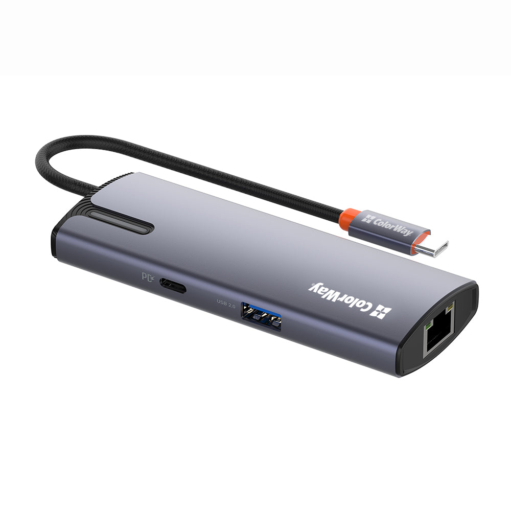 ColorWay CW-HUB03 USB-C Hub, 6in1, Silver