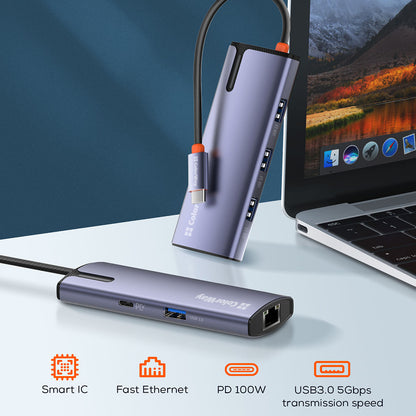 ColorWay CW-HUB03 USB-C Hub, 6in1, Silver