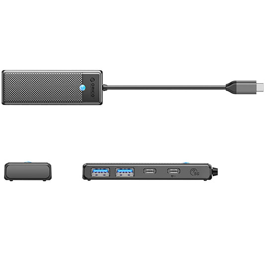 Orico PAPW2AC-C3 USB-C Hub, 2 x USB-A 3.0 - 2 x USB-C, Black