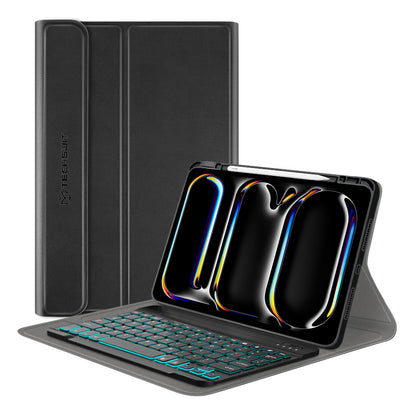 Keyboard Case for Apple iPad Pro 11 (2024), Techsuit, CozyTab, Black