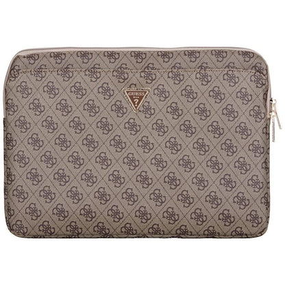 Guess 4G Triangle Logo Case for 14-inch Laptop, Brown