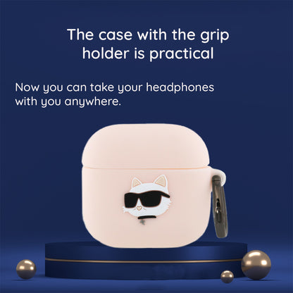 Karl Lagerfeld 3D Karl & Choupette's Heads Case for Apple AirPods 4, Black