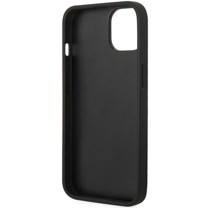 Case for Apple iPhone 14 Plus, Karl Lagerfeld, Saffiano Monogram Metal Logo, Black