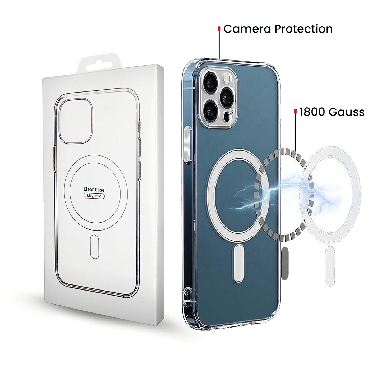 MagSafe Case for Apple iPhone 16 Pro, OEM, Clear with Camera Protection, Transparent