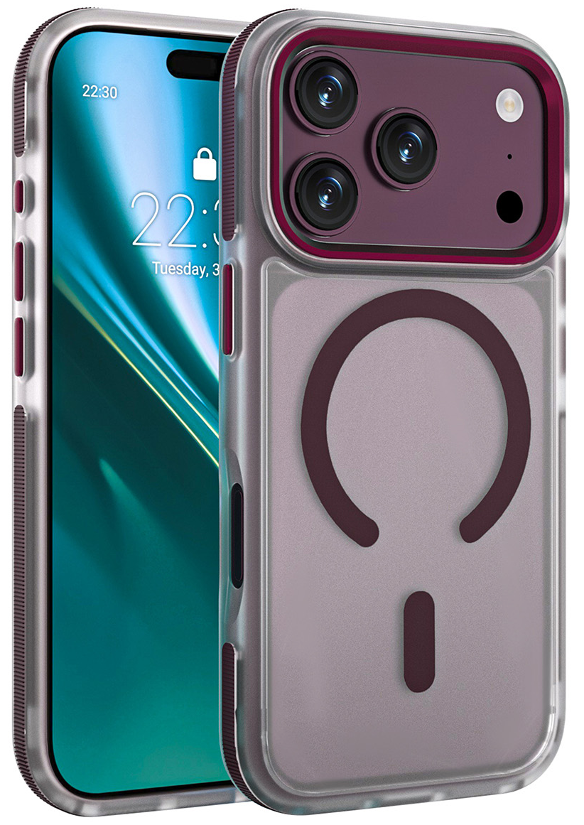 MagSafe Case for Apple iPhone 18 Pro Max / 17 Pro Max, Etteri, Icy Mag, Burgundy