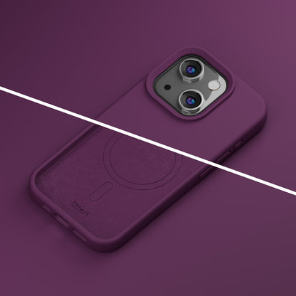 MagSafe Case for Apple iPhone 15, Etteri, Silicone Mag, Burgundy