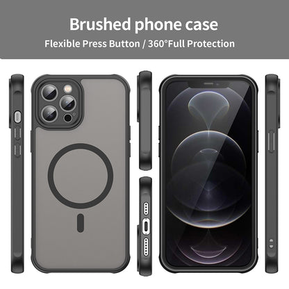 MagSafe Case for Apple iPhone 12 Pro Max, Techsuit, HaloFrost II, Black