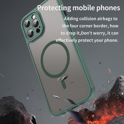 MagSafe Case for Apple iPhone 12 Pro Max, Techsuit, HaloFrost II, Green