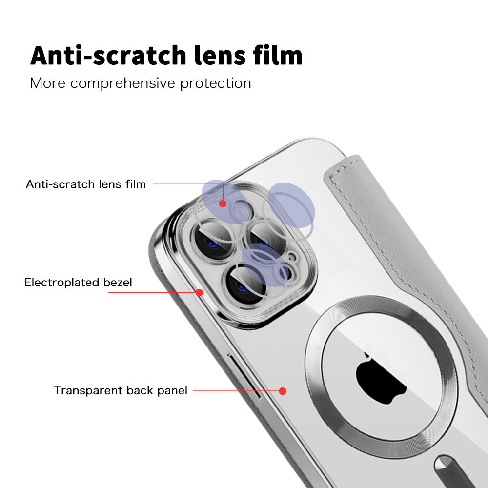 MagSafe Case for Apple iPhone 12 Pro Max, Techsuit, SmartMag Book, Gray