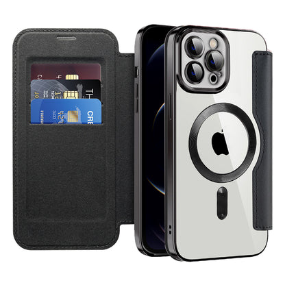 MagSafe Case for Apple iPhone 12 Pro Max, Techsuit, SmartMag Book, Black