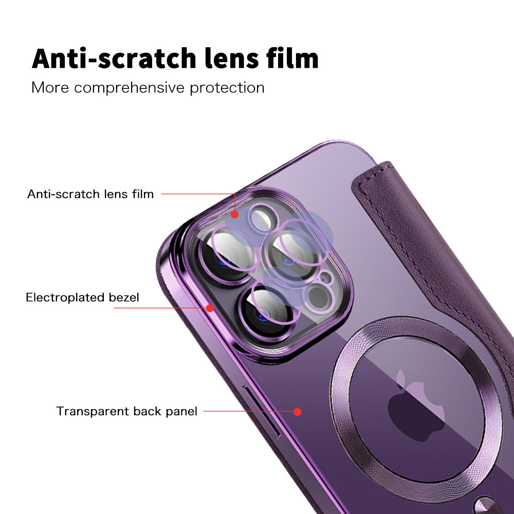 MagSafe Case for Apple iPhone 13 Pro Max, Techsuit, SmartMag Book, Purple