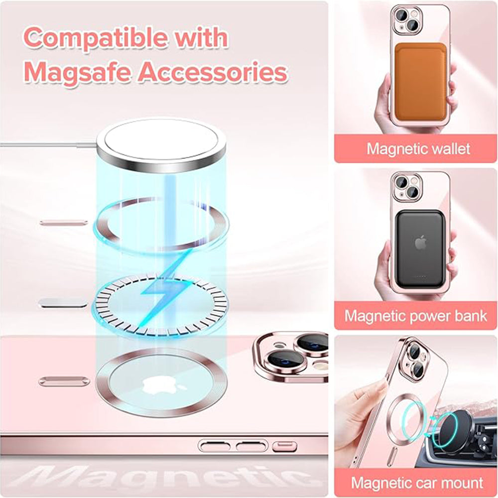 MagSafe Case for Apple iPhone 13, Techsuit, Luxury Crystal, Pink