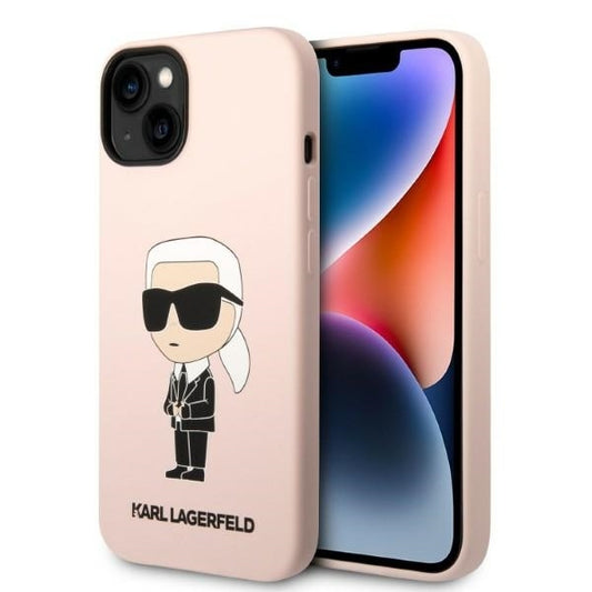 MagSafe Case for Apple iPhone 14 Plus, Karl Lagerfeld, Ikonik Karl Silicone, Pink