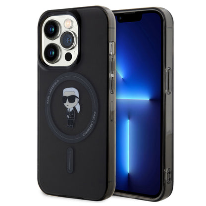 MagSafe Case for Apple iPhone 14 Pro Max, Karl Lagerfeld, IML Ikonik Karl, Black