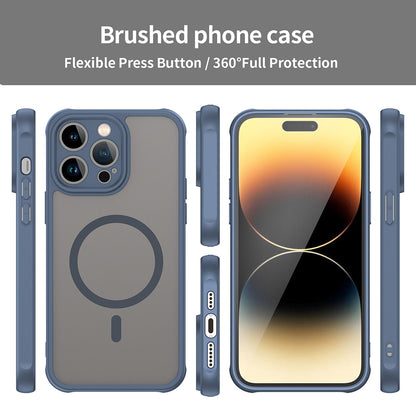 MagSafe Case for Apple iPhone 14 Pro Max, Techsuit, HaloFrost II, Navy Blue