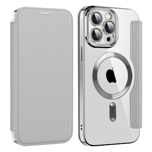MagSafe Case for Apple iPhone 14 Pro Max, Techsuit, SmartMag Book, Gray