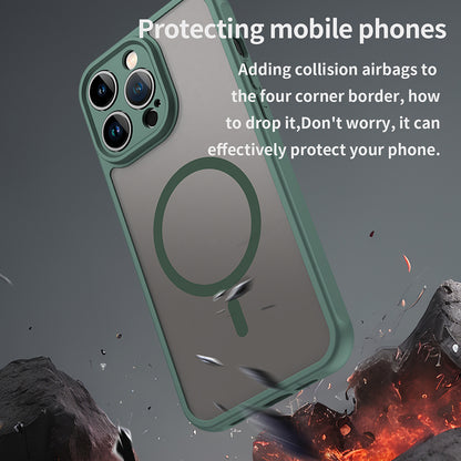 MagSafe Case for Apple iPhone 14 Pro, Techsuit, HaloFrost II, Green