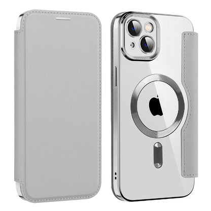 MagSafe Case for Apple iPhone 14, Techsuit, SmartMag Book, Gray