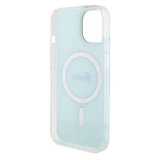 MagSafe Case for Apple iPhone 15 Plus, Guess, IML Iridescent, Turquoise