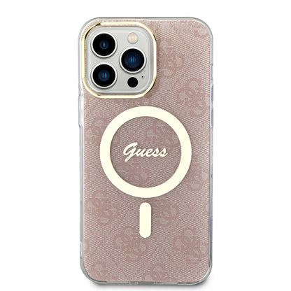 MagSafe Case for Apple iPhone 15 Pro, Guess, IML 4G, Pink