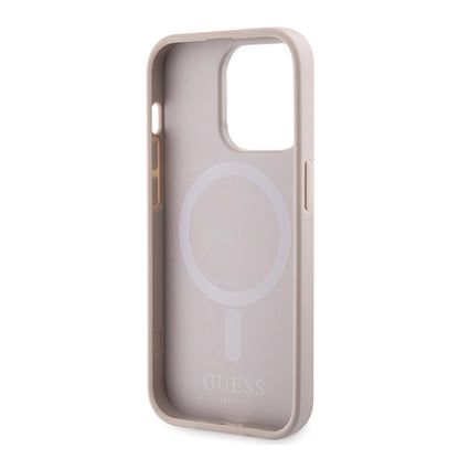 MagSafe Case for Apple iPhone 15 Pro Max, Guess, 4G Printed Stripes, Pink