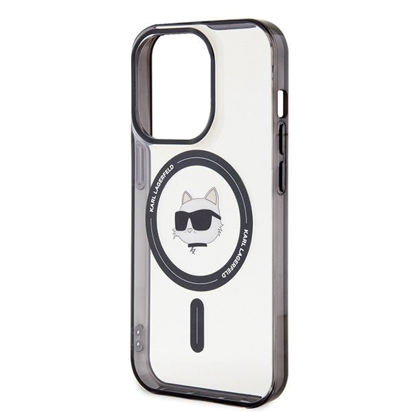 MagSafe Case for Apple iPhone 15 Pro Max, Karl Lagerfeld, IML Choupette's Head, Transparent