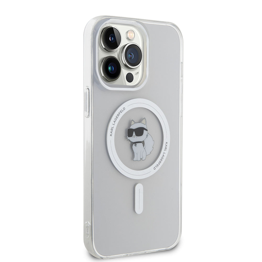 MagSafe Case for Apple iPhone 15 Pro Max, Karl Lagerfeld, IML Choupette, Transparent