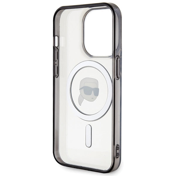 MagSafe Case for Apple iPhone 15 Pro Max, Karl Lagerfeld, IML Karl's Head, Transparent