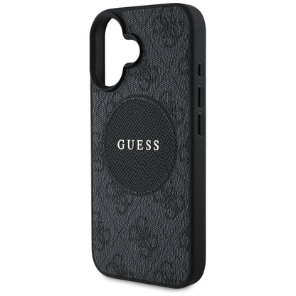 MagSafe Case for Apple iPhone 16, Guess, 4G Circle Classic Logo, Black
