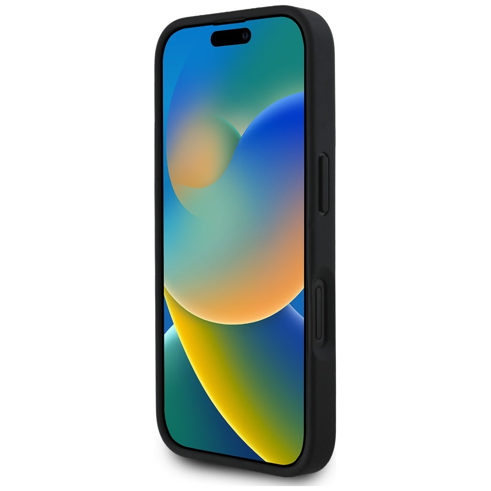 MagSafe Case for Apple iPhone 16, Guess, 4G Circle Classic Logo, Black