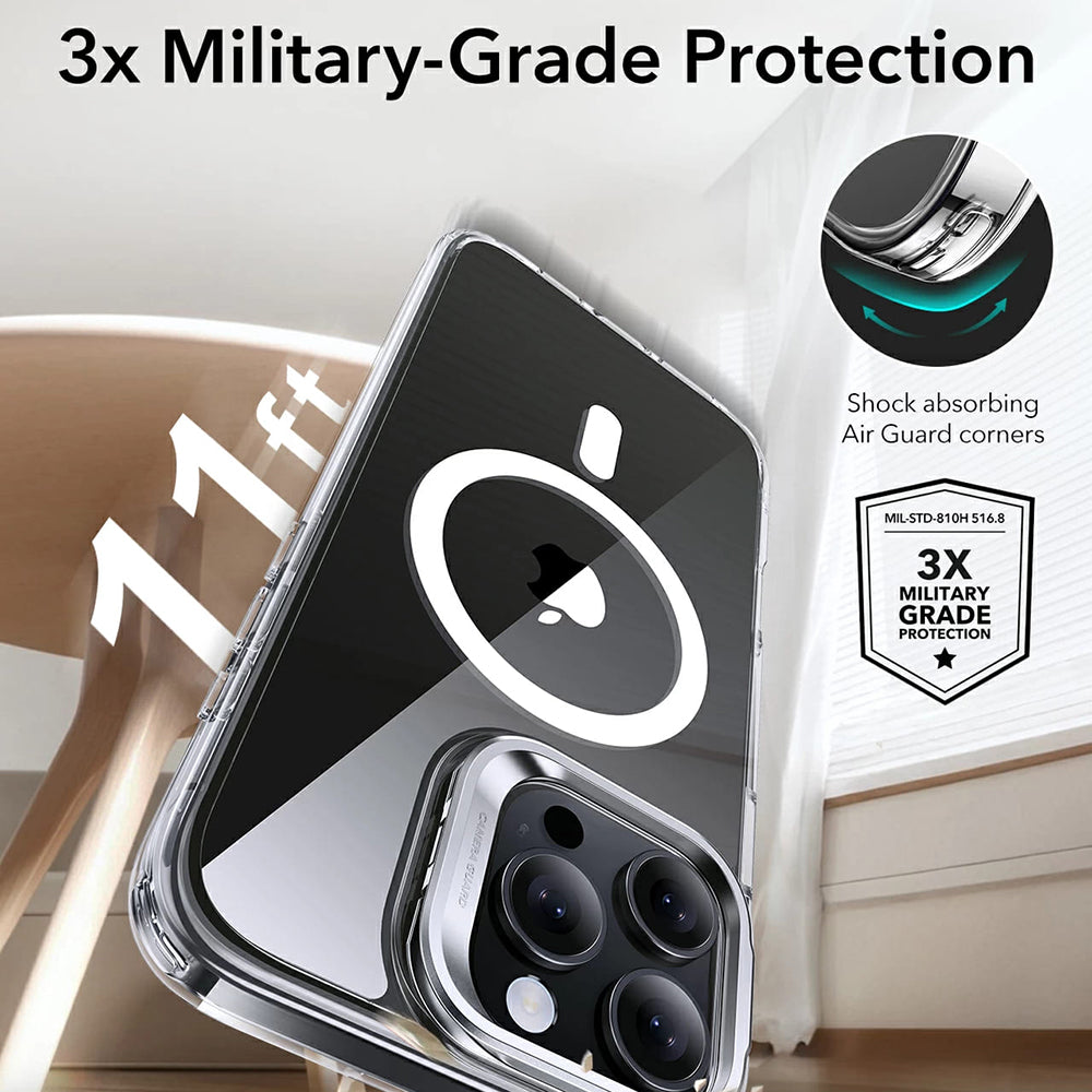 MagSafe Case for Apple iPhone 16 Pro, ESR, Classic Hybrid Kickstand, Transparent