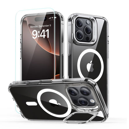 MagSafe Case for Apple iPhone 16 Pro, ESR, Classic Hybrid Kickstand with Screen Protector, Transparent