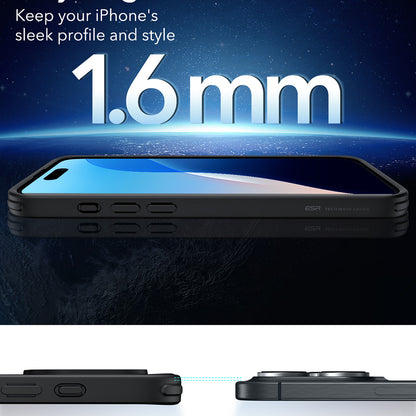 MagSafe Case for Apple iPhone 16 Pro, ESR, Classic Hybrid, Transparent Black