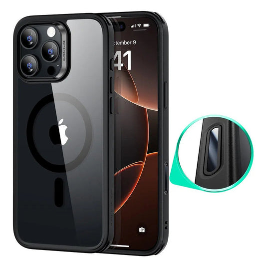 MagSafe Case for Apple iPhone 16 Pro, ESR, Classic Hybrid Slide, Black Transparent