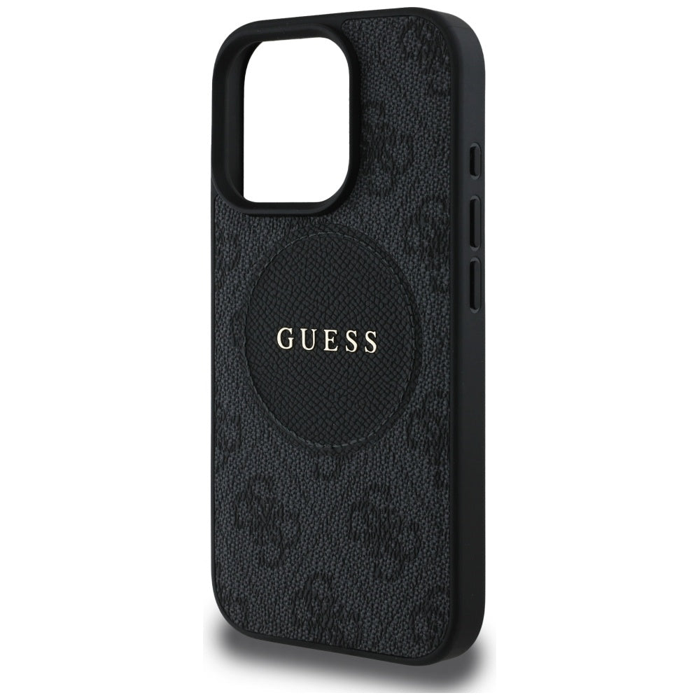 MagSafe Case for Apple iPhone 16 Pro, Guess, 4G Circle Classic Logo, Black