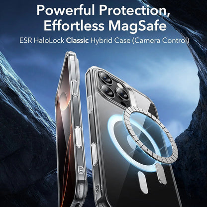 MagSafe Case for Apple iPhone 16 Pro Max, ESR, Classic Hybrid Slide, Black Transparent