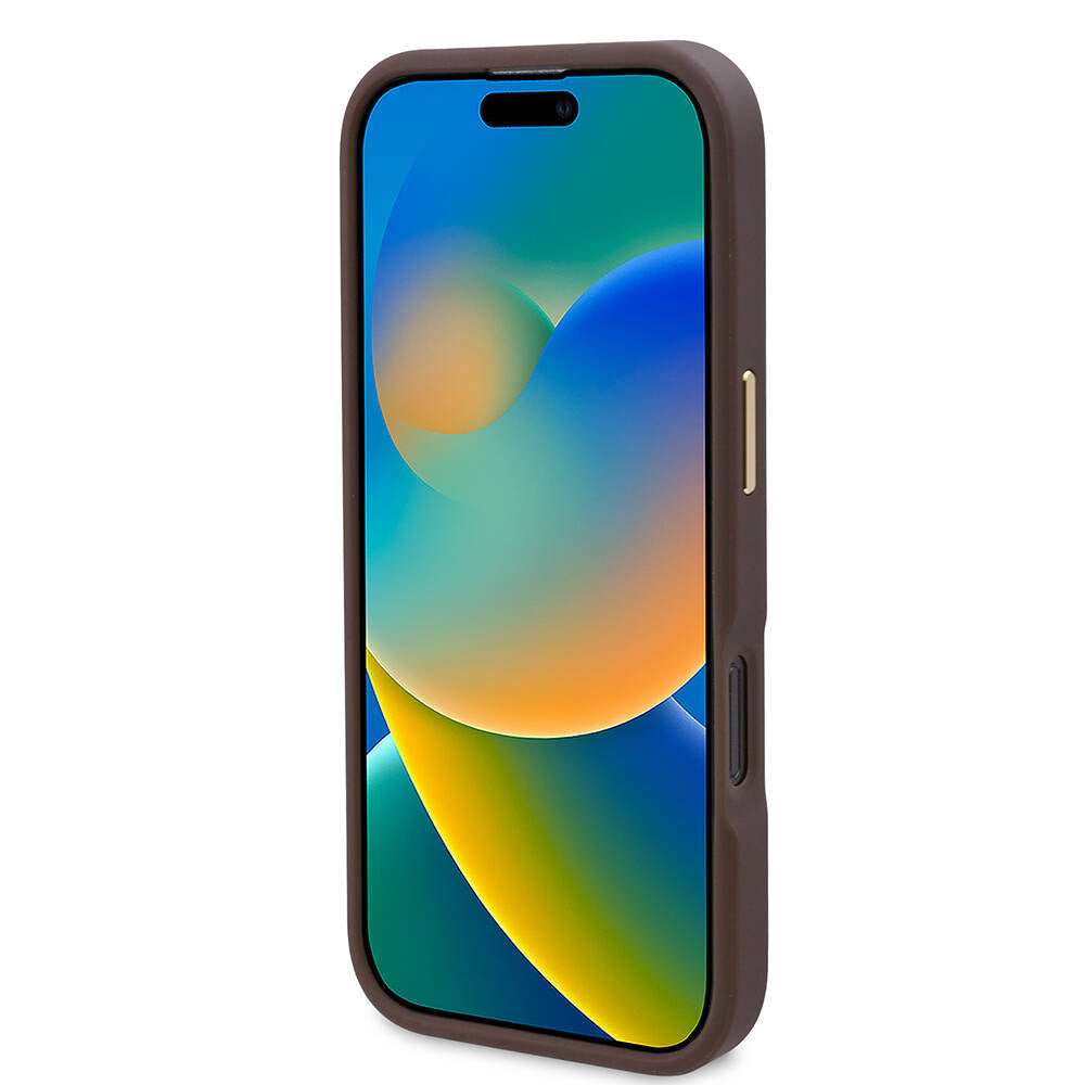 MagSafe Case for Apple iPhone 16 Pro Max, Guess, 4G Logo Plate, Black