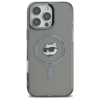 MagSafe Case for Apple iPhone 16 Pro Max, Karl Lagerfeld, IML Metal Choupette's Head, Black