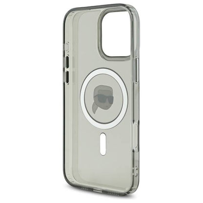 MagSafe Case for Apple iPhone 16 Pro Max, Karl Lagerfeld, IML Metal Karl's Head, Black