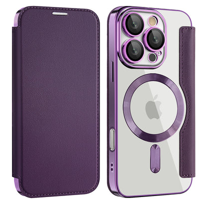MagSafe Case for Apple iPhone 16 Pro Max, Techsuit, SmartMag Book, Purple