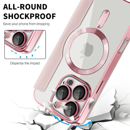 MagSafe Case for Apple iPhone 16 Pro Max, Techsuit, SmartMag Book, Pink