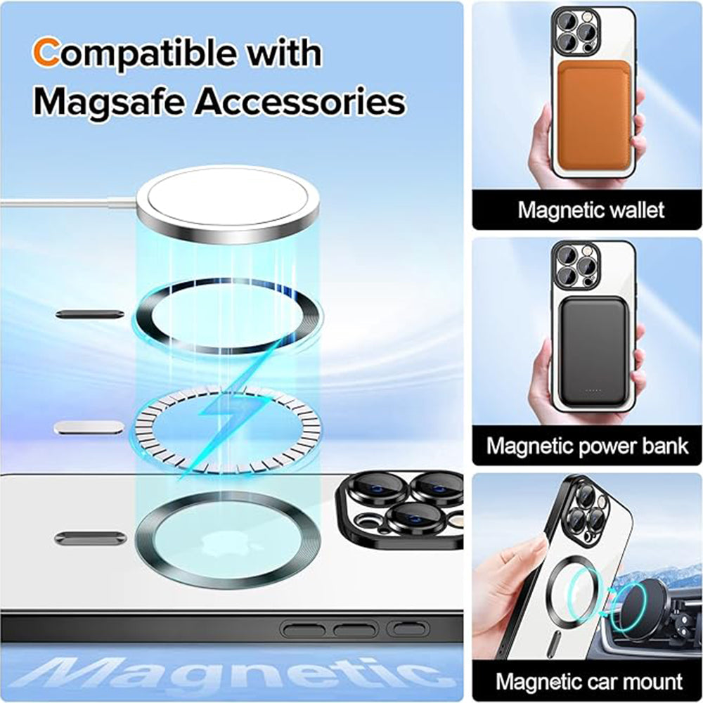 MagSafe Case for Apple iPhone 16 Pro, Techsuit, Luxury Crystal, Dark Green
