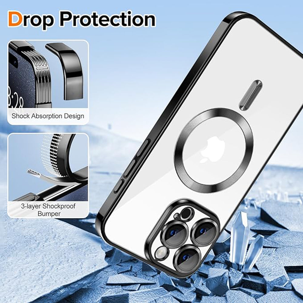 MagSafe Case for Apple iPhone 16 Pro, Techsuit, Luxury Crystal, Dark Green