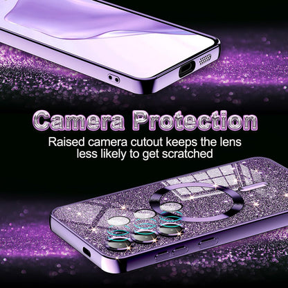 MagSafe Case for Apple iPhone 16 Pro, Techsuit, Luxury Glitter, Dark Purple