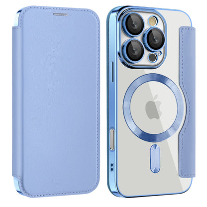 MagSafe Case for Apple iPhone 16 Pro, Techsuit, SmartMag Book, Blue