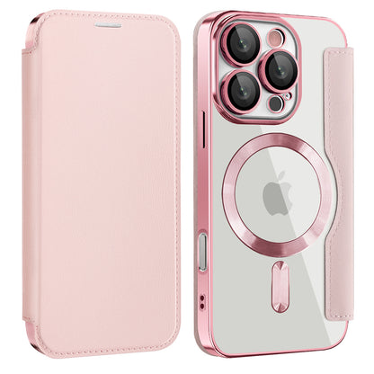 MagSafe Case for Apple iPhone 16 Pro, Techsuit, SmartMag Book, Pink