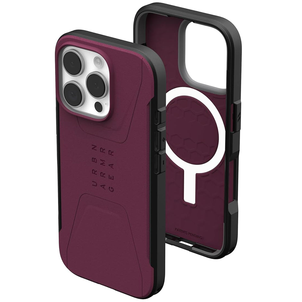 MagSafe Case for Apple iPhone 16 Pro, Urban Armor Gear, Civilian, Burgundy