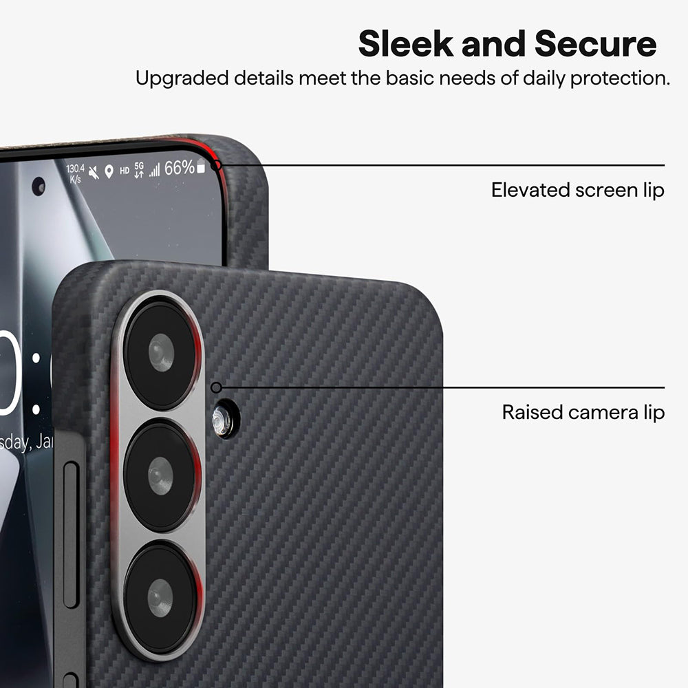 MagSafe Case for Apple iPhone 16, Techsuit, Aramid Fiber, Black