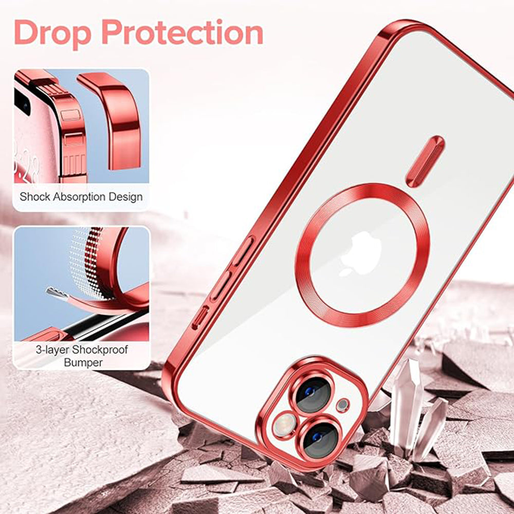 MagSafe Case for Apple iPhone 16, Techsuit, Luxury Crystal, Gold